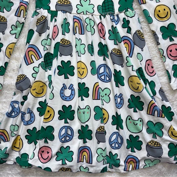 NWT Play by Little Sleepies Girls 5 Ivory Happy Go Lucky Twirl Dress Rainbow - Picture 5 of 7